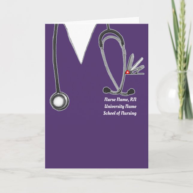 Personalised Nursing School Graduation Card (Front)