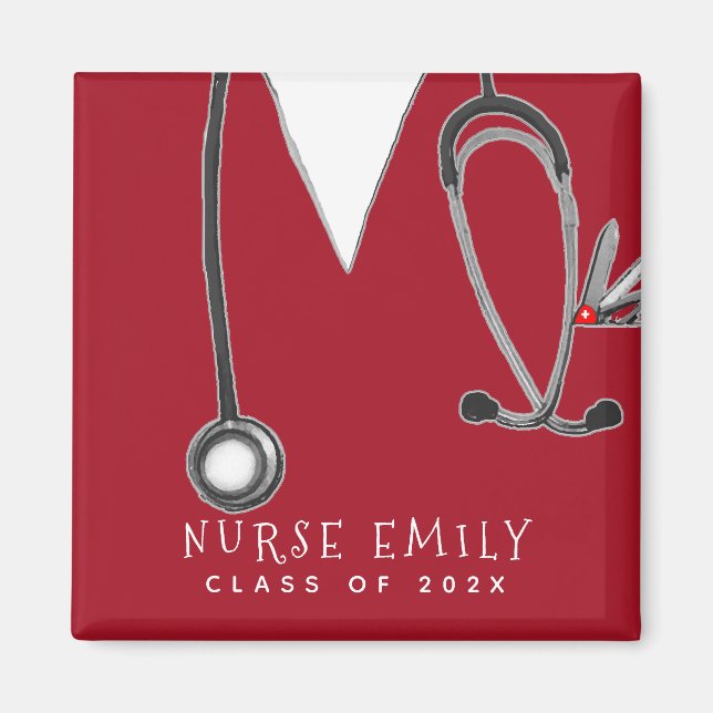 personalised nursing school graduation gift magnet (Front)