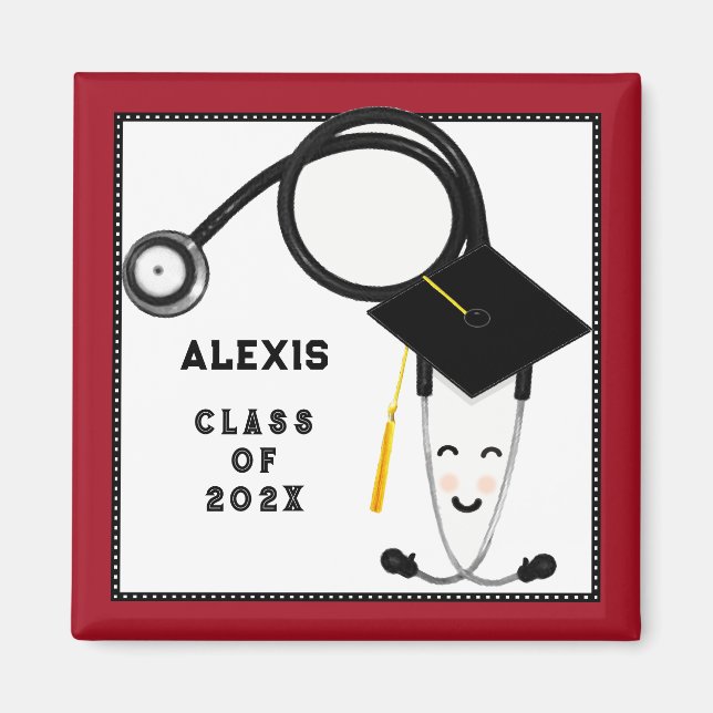 Personalised Nursing School Graduation Gift Magnet (Front)