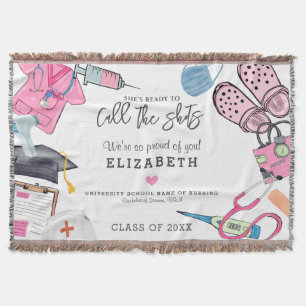 Personalised Nursing School Graduation Throw Blanket