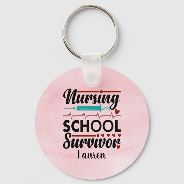 Personalised Nursing School Survivor Key Ring (Front)
