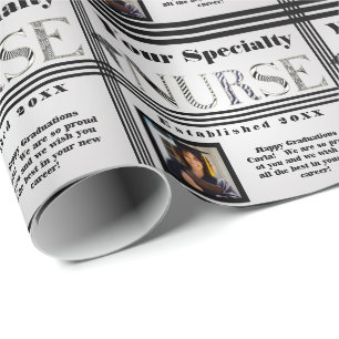 Personalised Nursing Speciality Graduation Photo Wrapping Paper