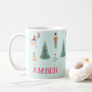Personalised Nutcracker & Ballerina Cute Christmas Coffee Mug