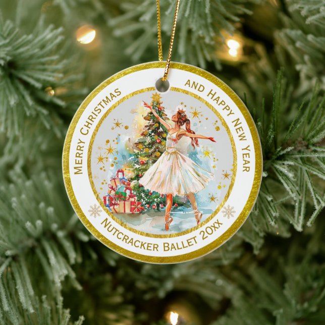 Personalised Nutcracker Ballet Christmas - Gift Ceramic Tree Decoration (Tree)