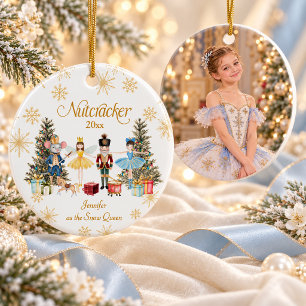 Personalised Nutcracker Ballet Dancer Photo Ceramic Tree Decoration