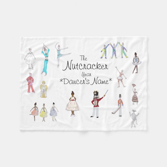 Personalised Nutcracker Ballet Fleece Blanket (Front (Horizontal))