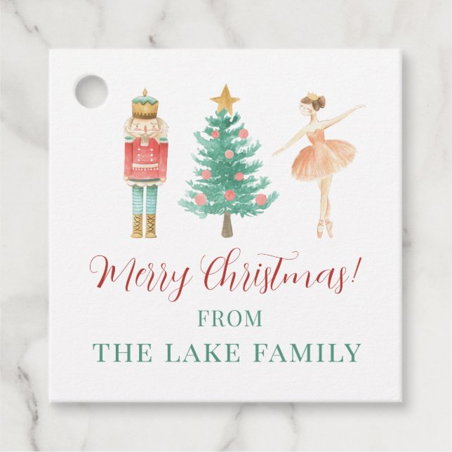 Personalised Nutcracker Christmas Gift Favour Tags (Front)