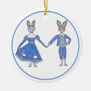 Personalised Nutcracker Mother Ginger Bunny Orname Ceramic Tree Decoration