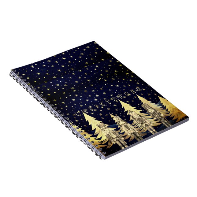 Personalised Nutcracker Night Gold Christmas Tree Notebook (Right Side)