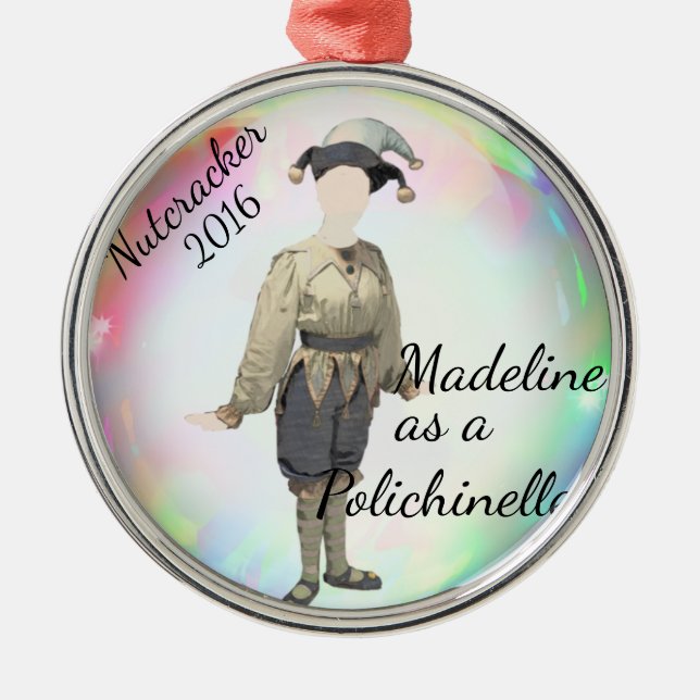 Personalised Nutcracker Ornament- Polichinelle Met Metal Tree Decoration (Front)