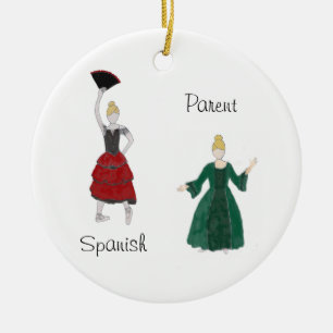 Personalised Nutcracker Spanish/Parent Keepsake Ce Ceramic Tree Decoration