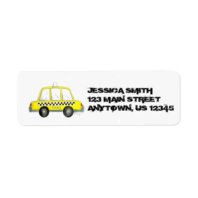 Personalised NYC Yellow Taxi Chequered Cab New Yor (Front)