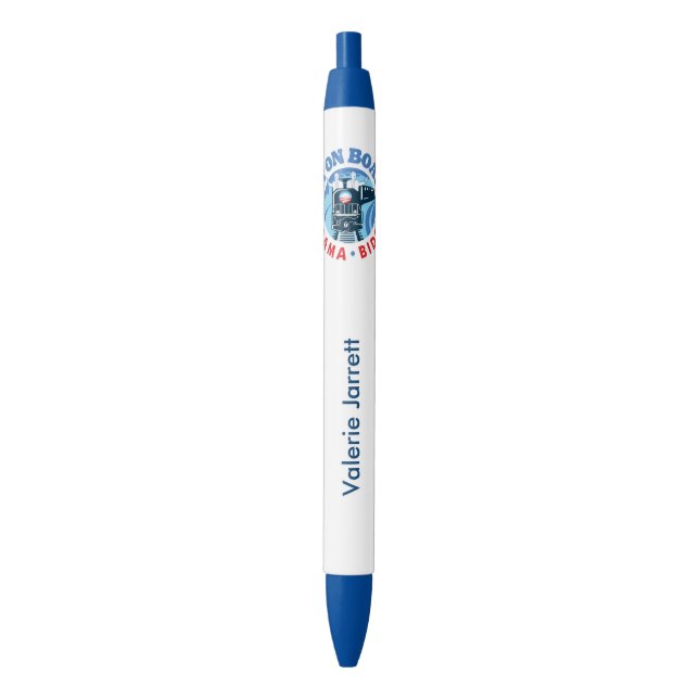 Personalised O-Train Black Ink Pen (Front Vertical)