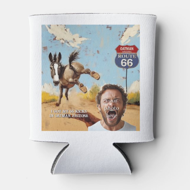 Personalised Oatman Route 66 Photo Can Cooler (Front)