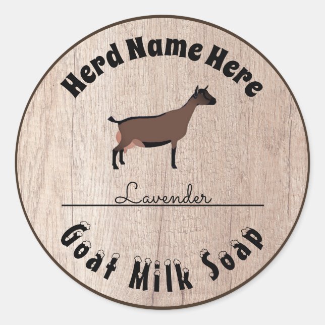 Personalised Oberhasli Goat Milk Soap Classic Round Sticker (Front)