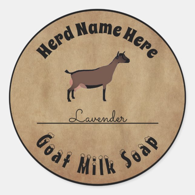 Personalised Oberhasli Goat Milk Soap Classic Round Sticker (Front)