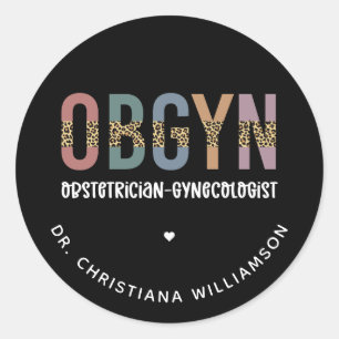 Personalised OBGYN Obstetrician Gynaecologist Classic Round Sticker