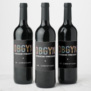 Personalised OBGYN Obstetrician Gynaecologist Wine Label