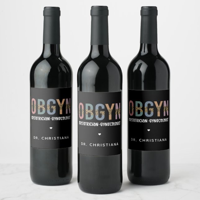 Personalised OBGYN Obstetrician Gynaecologist Wine Label (Bottles)