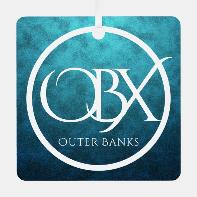 Personalised OBX Outer Banks NC Beach Christmas Metal Tree Decoration (Front)