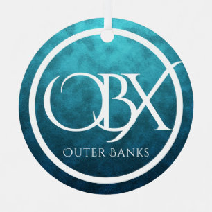 Personalised OBX Outer Banks NC Beach Christmas Metal Tree Decoration