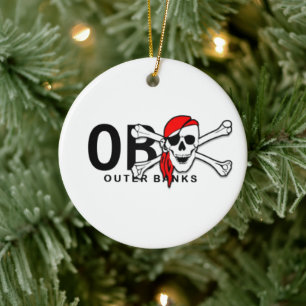 Personalised OBX Skull Crossbones Pirate Ornament