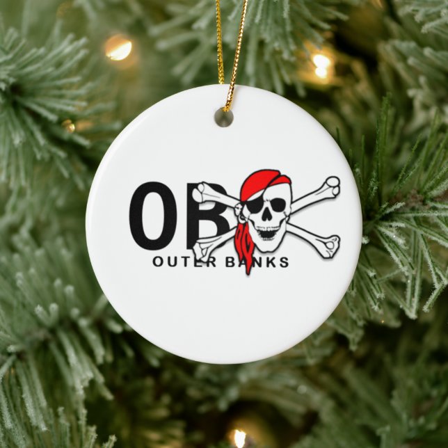 Personalised OBX Skull Crossbones Pirate Ornament (Tree)