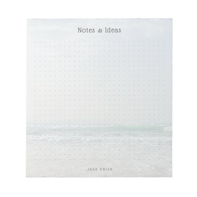Personalised ocean aesthetic dot Grid Notepad (Front)