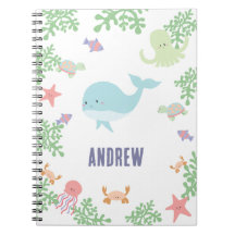 Personalised Ocean Animals Cute Whale Kids Pastel