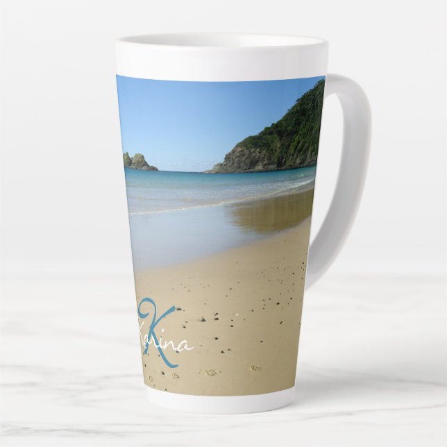 Personalised Ocean Beach Latte Mug (Right Angle)