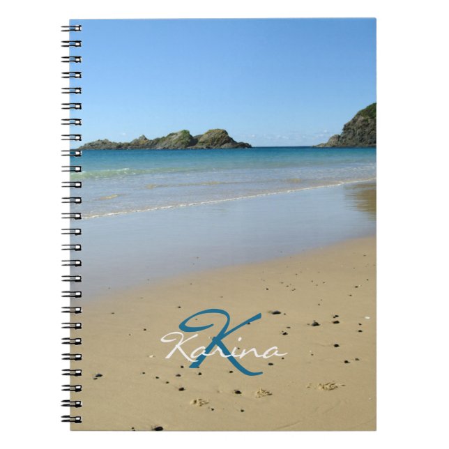 Personalised Ocean Beach Spiral Notebook (Front)