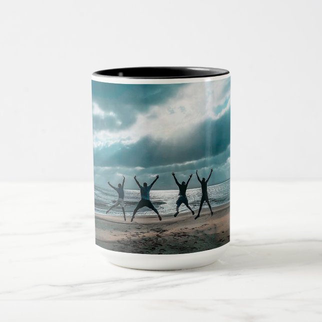 Personalised Ocean beach view Scene coffee Mug (Center)