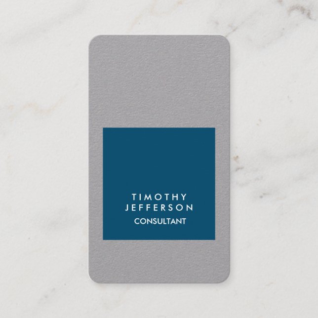 Personalised Ocean Blue Grey Elegant Modern Business Card (Front)