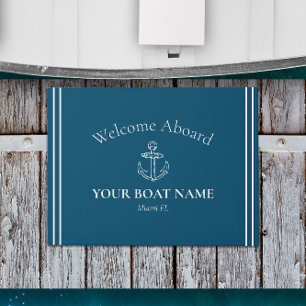 Personalised Ocean Blue Nautical Doormat 🌊⚓ 