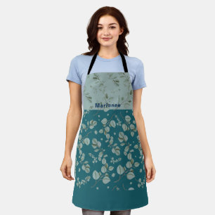 Personalised Ocean Blues Greens Florals Apron