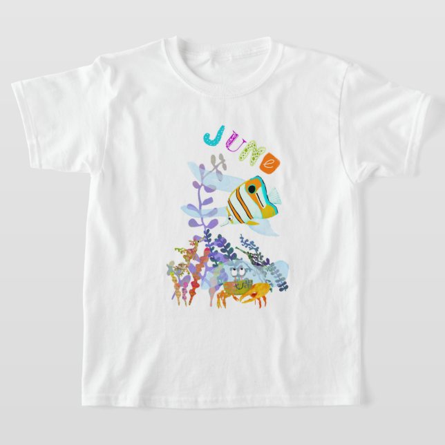 Personalised Ocean Friends T-shirt (Laydown)