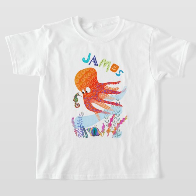 Personalised Ocean Friends T-shirt (Laydown)