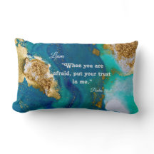 Personalised Ocean Lumbar Pillow – Psalm 56:3