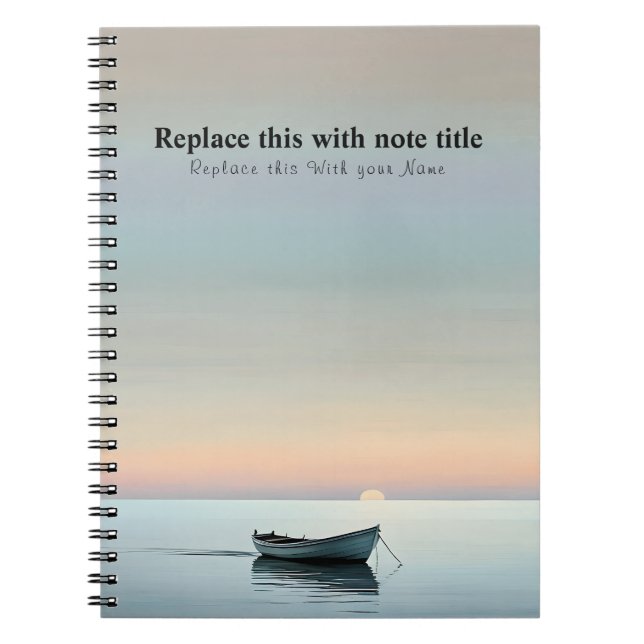 Personalised Ocean Sunset Notebook (Front)