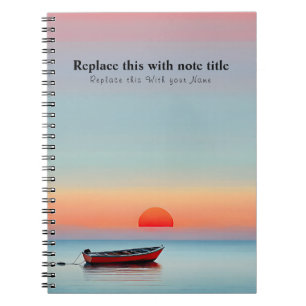 Personalised Ocean Sunset Notebook