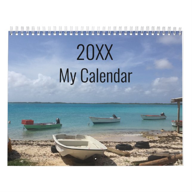 Personalised Ocean Waves Beach Scene Calendar (Cover)