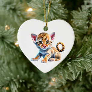 Personalised Ocicat Kitten Ceramic Tree Decoration