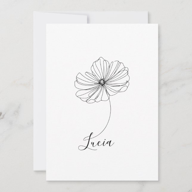 Personalised October Cosmos Birth Flower Gift  Invitation (Front)