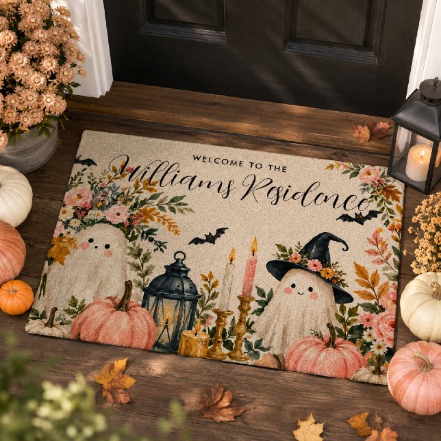 Personalised October Social Club Ghost Doormat (Creator Uploaded)