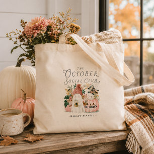 Personalised October Social Club Ghost Tote Bag