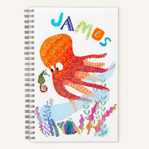 Personalised Octopus and Ocean Friends Notebook