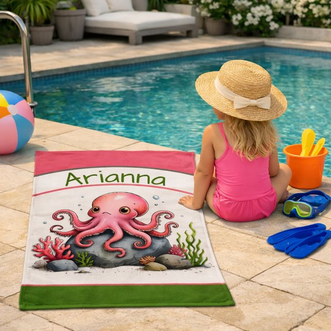 Personalised Octopus Kids’ Beach Towel (Creator Uploaded)
