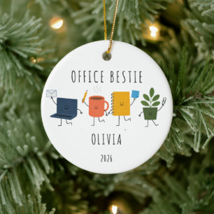Personalised Office Bestie Christmas Ornament