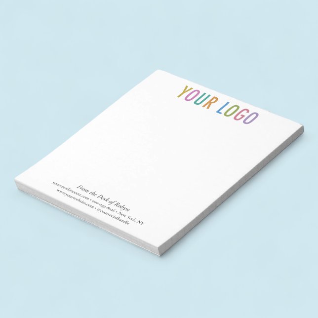 Personalised Office Notepad Custom Logo No Minimum (MISOOK White From the Desk of Notepad with Logo)