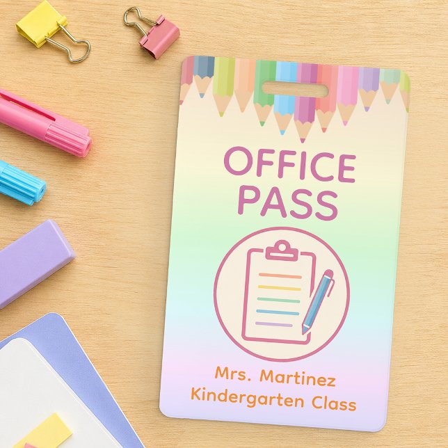 Personalised Office Pass Badge for Teachers ID Badge (School Office Pass)